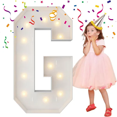 Miniatura 11 de Letras iluminadas con marco de 3 pies de alto, letras enormes con marco, marco de globos en mosaico, letra grande para decoraciones de compromiso