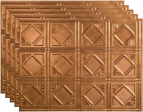 FASÄDE Vinilo decorativo de estilo tradicional / patrón 4 de 18 x 24 pulgadas en muro en bronce antiguo (paquete de 5)