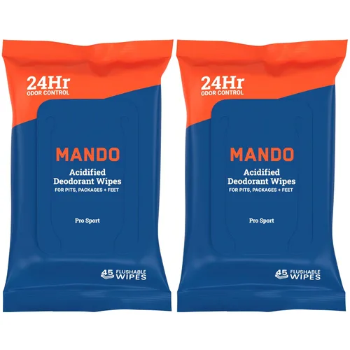 Miniatura 10 de Toallitas desodorantes Mando - Control de olor 24 horas - Sin aluminio, sin bicarbonato de sodio, seguro para la piel (15 unidades (Paquete de 3))