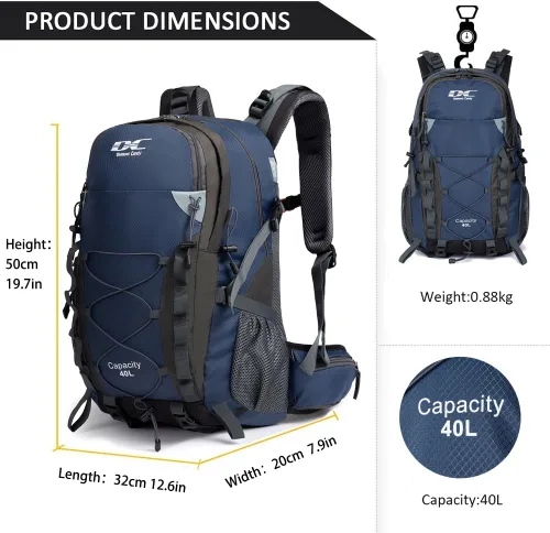 Miniatura 6 de Diamond Candy Mochila de Senderismo Impermeable para Hombres y Mujeres, Mochila Ligera de Día para Viajes y Campamento Waterproof Azul real
