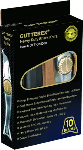Miniatura 9 de CUTTEREX Cuchillo Resistente SharkKnife VinylKnife UtilityKnife RoofingKnife Delphin Dolphin Cuchillo para Alfombra