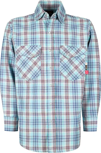 Miniatura 16 de KONRECO FR Camisas de botones para hombre con resistencia al fuego HRC2 Camisas de soldadura para hombre
