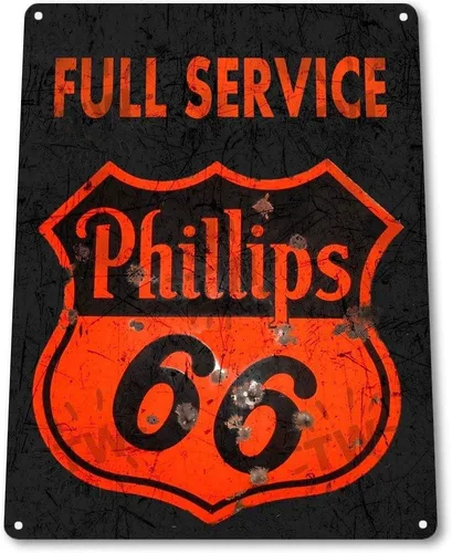 Placa de metal para decoración de gasóleo Phillips 66 de 12 x 16 pulgadas, para decoración de gasolina, estación de combustible A760
