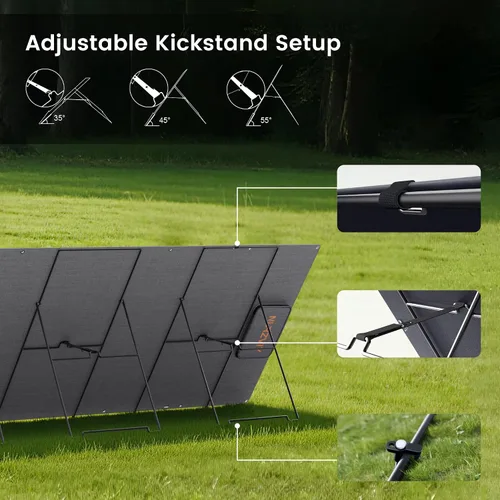 Miniatura 6 de Panel solar portátil de 400 W, cargador ligero plegable con soporte mejorado, paneles solares impermeables de 36 V de 400 vatios para RV, cámper