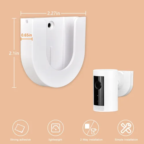 Miniatura 5 de Paquete de 4 soportes adhesivos de pared para cámara interior (2ª generación y 1ª generación), fuerte adherencia, fácil de instalar, no necesita