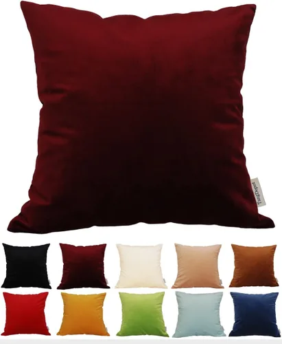 Miniatura 39 de TangDepot - Funda de almohada lisa de terciopelo, funda de cojín supersuave de lujo, muchas opciones de colores y tamaños