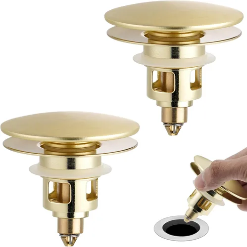 Miniatura 8 de Colador universal de drenaje para lavabo de baño, mejorado con cesta de filtro de acero inoxidable extraíble, tapón desplegable 2 en 1 para orificio