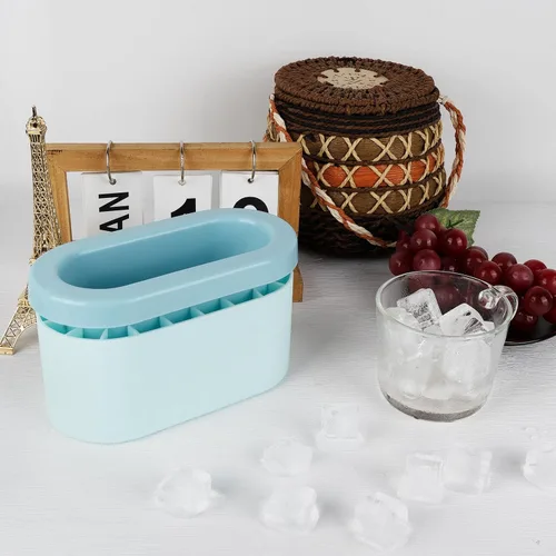 Miniatura 6 de LUEXBOX – Molde para cubitos de hielo en cilindro, bandejas para hielo de silicona, cubeta de hielo portátil, molde para hielo de liberación fácil
