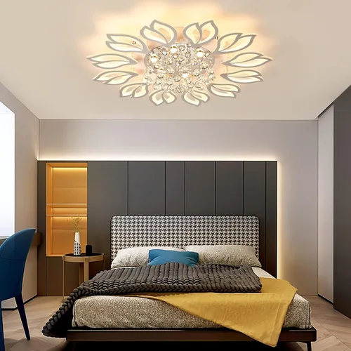Miniatura 2 de Tioolo Lámpara de techo moderna, lámpara de techo LED regulable, lámpara de araña en forma de flor de 12 cabezales con control remoto, accesorio