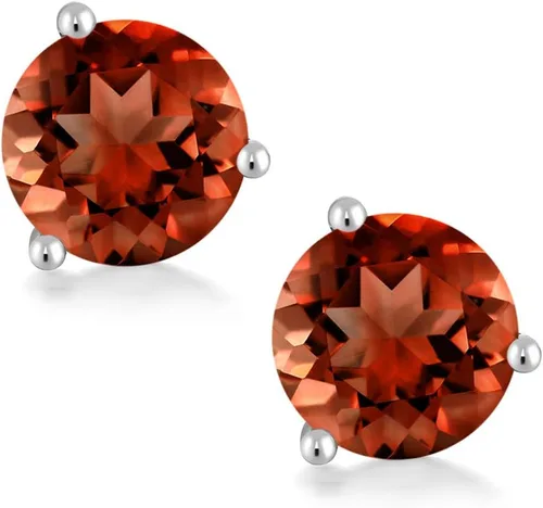 Miniatura 80 de Gem Stone King Aretes de oro de 14 quilates, 0.236 in, piedra natal redonda, Martini, 3 puntas, aretes de oro para mujer