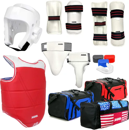 Miniatura 4 de AAMA Juego completo de equipos de protección de combate de Taekwondo - Personalizable
