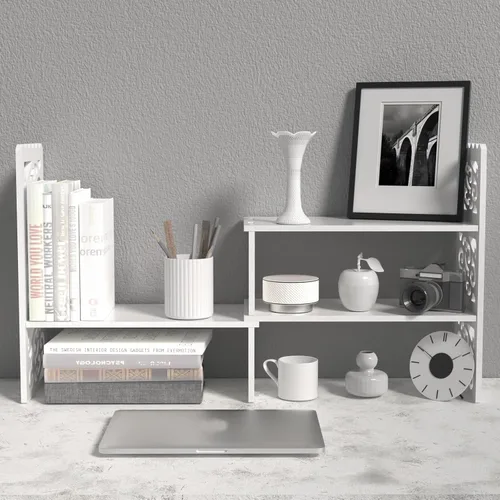 Miniatura 4 de MASAKA B&W - Organizador de escritorio de almacenamiento Kawaii para tu espacio de escritorio, estante de exhibición para plantas Double H, estante