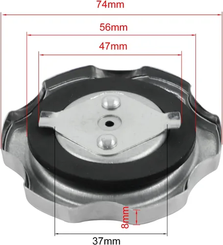 Miniatura 6 de FLYPIG Tapa de gasolina de repuesto cromada para Honda GX120 GX160 GX200 GX240 GX270 GX340 GX390 Tapa del tanque de gasolina del motor 17620-ZH7-013