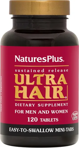 NaturesPlus Ultra Hair - 120 mini tabletas de liberación sostenida - Apoya el crecimiento saludable del cabello - Para hombres y mujeres - Sin