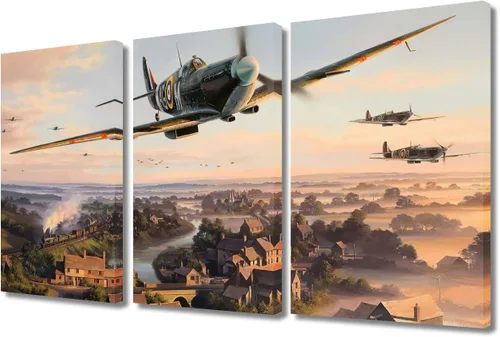 Miniatura 44 de Lienzo decorativo para pared de niños, decoración de dormitorio de adolescentes de la Segunda Guerra Mundial, imágenes en pared para decoración
