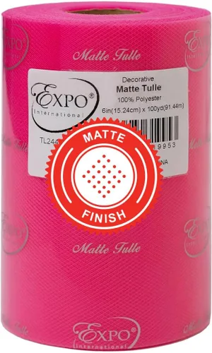 Miniatura 9 de Expo International Tul mate decorativo, rollo/carrete de 6 x 100 yardas, tela de tul de poliéster ligera para tutús, disfraces y decoraciones