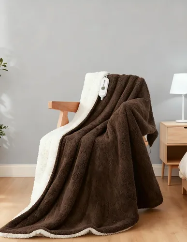Miniatura 9 de GarveeHome Manta eléctrica térmica, manta térmica suave doble Sherpa súper acogedora con 4 niveles de calefacción y 4 horas de apagado automático