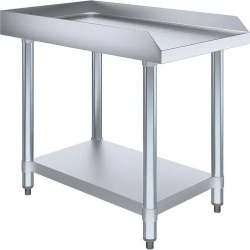 Miniatura 28 de AmGood Soporte para equipo de acero inoxidable con estante inferior + ruedas, resistente, grado comercial, certificado NSF