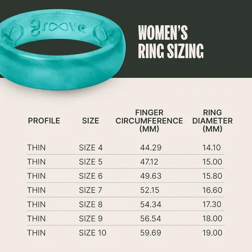 Miniatura 5 de Groove Life Anillo de boda de goma transpirable para mujer, diseño único, anillo de ajuste cómodo