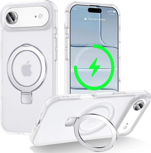 Miniatura 51 de CHAOFEnG Funda magnética compatible con iPhone 11 con soporte, prueba de caídas de grado militar, compatible con imán, anillo translúcido, parte