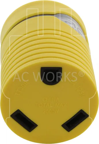 Miniatura 5 de AC WORKS Generador a adaptador RV de 30 amperios (L5-20 20A 3 clavijas de bloqueo compacto) Amarillo