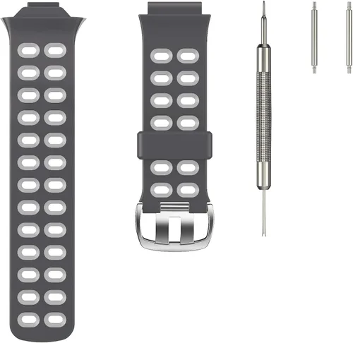 Miniatura 2 de ANCOOL Correa de reloj compatible con Garmin Forerunner 310XT, correa de reloj de silicona suave de repuesto para reloj inteligente Forerunner Gris