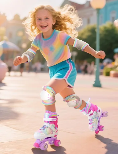 Miniatura 8 de SULIFEEL - Patines ajustables de estilo tie-dye arcoíris para niñas y niños de 3 a 5 años, 5 a 8 años, 6 a 12 años, rosa y morado, con luces