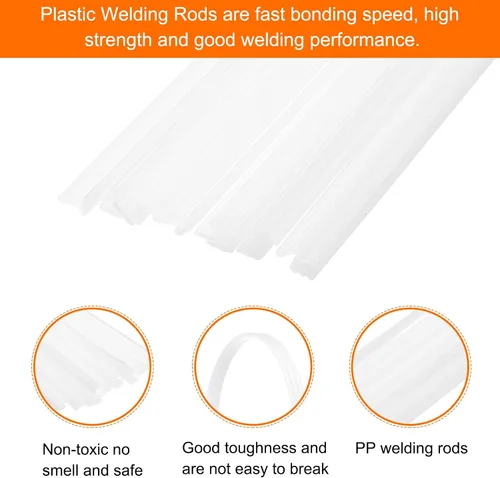Miniatura 3 de MECCANIXITY 20pcs 8 pulgadas Varillas de soldadura de plástico PP tiras de soldadura para soldador de plástico blanco