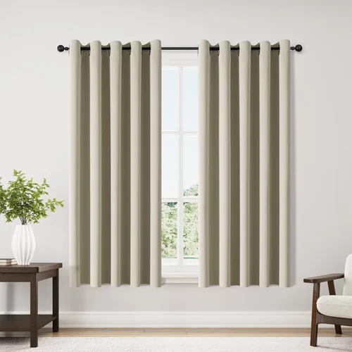 Miniatura 128 de ChrisDowa - Cortinas de cenefa pequeñas para cocina, cortinas cortas con ojales y aislamiento térmico para oscurecer la sala y habitación