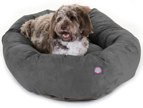 Miniatura 39 de Majestic Pet Cama para Perros Grandes Lavable de 40 Pulgadas, Mueble Ortopédico en Forma de Donut para Perros Grandes, Almohadilla y Alfombra de Gris