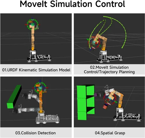 Miniatura 2 de Yahboom Brazo robótico ROS2 6DOF Inteligencia incorporada, reconocimiento espacial 3D, control de PC de máquina virtual, módulo de voz