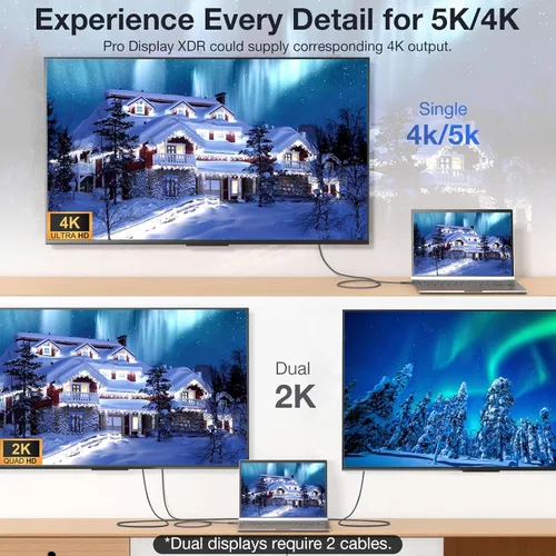Miniatura 5 de Cable USB C a USB C de 240W Carga Rápida Transferencia de Datos 20Gbps Video Monitor 4K@144Hz/60Hz 8K@30Hz Cable USB 3.2 Gen 2x2 de Alta Velocidad
