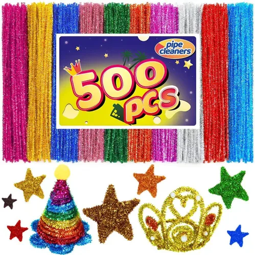 Miniatura 11 de Limpiadores de tuberías, limpiadores de tuberías para manualidades, manualidades y artesanías, manualidades, suministros para manualidades, Purpurina