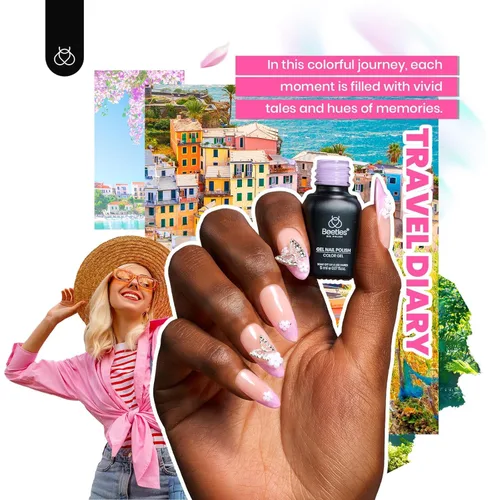 Miniatura 2 de Beetles - Kit de 85 esmaltes de uñas de gel con luz UV, juego de esmalte de gel de 35 colores, diario de viaje, kit de manicura todo en uno