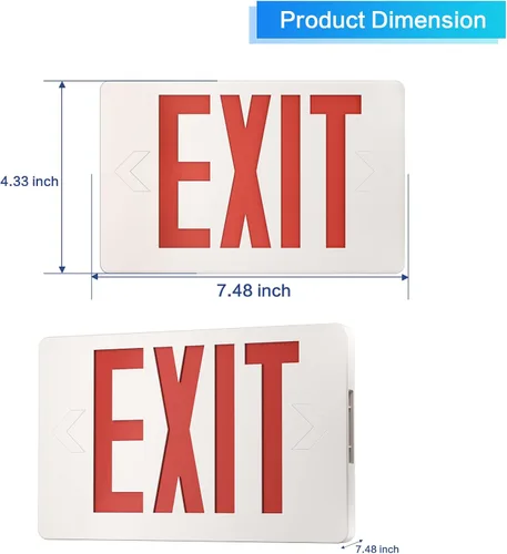 Miniatura 6 de Paquete de 6 luces LED de salida de letras rojas con luces de emergencia, certificación UL, doble cara, dos luces LED de salida de emergencia