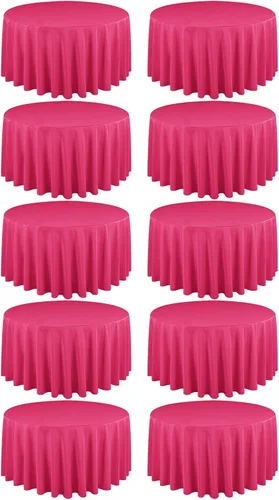 Miniatura 188 de Paquete de 10 manteles de poliéster de 60 x 102 pulgadas, manteles de poliéster beige para mesas rectangulares de 6 pies, resistentes a las manchas