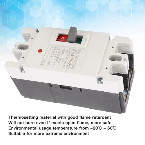 Miniatura 9 de Interruptor de desconexión de batería solar MCCB 2P 200A 2P 1000V MCCB Interruptor de desconexión de caja moldeada Interruptor maestro de alto