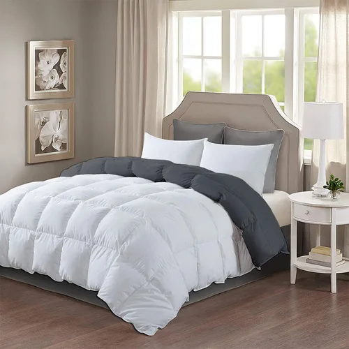 Miniatura 20 de Edredón reversible alternativo para todas las estaciones (negro y borgoña) tamaño California King 102 x 96 pulgadas, 1 edredón con pestañas