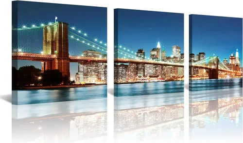 Miniatura 24 de NAN Wind Detroit Skyline - Lienzo decorativo para pared, paisaje urbano, escena nocturna, impresión artística de ciudad en blanco y negro sobre