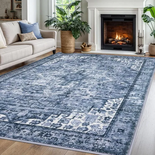 Miniatura 12 de SIILOOM Alfombra lavable de 2 x 3 pies, alfombra suave color taupe ceniza para entrada, tapete antideslizante para puerta de interior, tapete