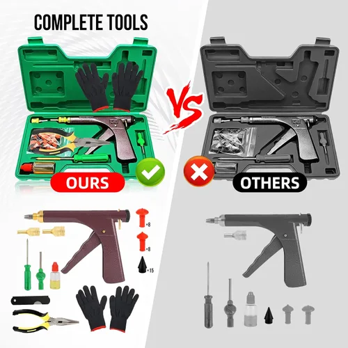 Miniatura 4 de Kit de Reparación de Tapones para Pistola de Neumáticos Kit de Reparación de Pistola de Neumáticos Kit de Tapones para Neumáticos Kit Profesional