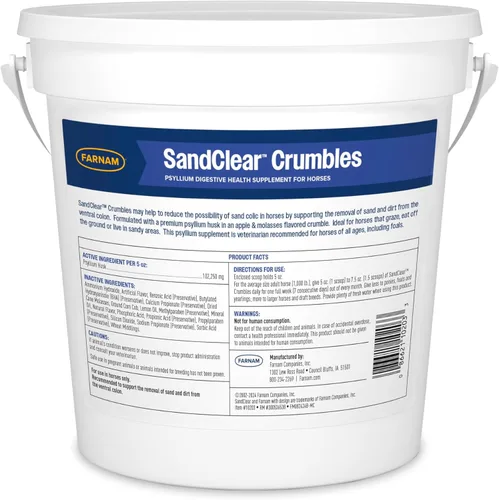 Miniatura 12 de Farnam SandClear Psyllium Crumbles Suplemento para caballos, ayuda a eliminar la arena del colon y apoya la salud digestiva, sabor a manzana/melaza