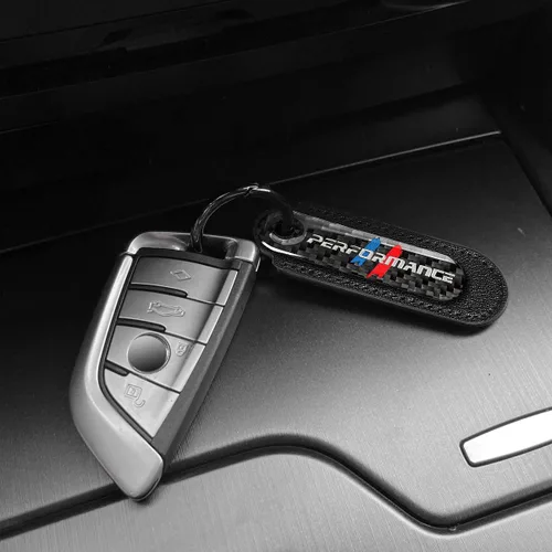 Miniatura 5 de muekzru Juego de Llavero de Fibra de Carbono y Cuero para Coche, Llavero Universal de Moda y Deportes para Negocios, Regalo de Cumpleaños