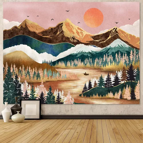 Miniatura 16 de Zussun Tapiz blanco y negro con noche estrellada, tapices de montaña para dormitorio, estética de luna y estrellas, tapiz para colgar en la pared