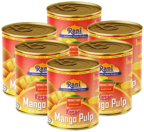 Miniatura 17 de Puré de pulpa de mango Rani (hace batidos de mango Lassi) Alphonso endulzado 30 onzas (1.875 libras) 29.98 oz ~ Kosher Todo natural Sin OMG