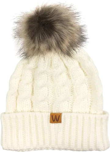 Miniatura 4 de Allydrew Mommy & Me Mother - Gorro tejido de invierno cálido y suave con pompón