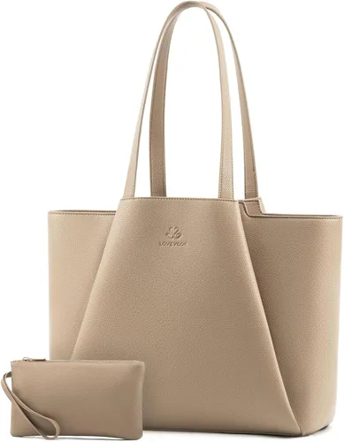 Miniatura 10 de LOVEVOOK Bolso de hombro para portátil para mujer - Bolso de 15.6 pulgadas de cuero sintético con cartera, bolso de oficina de gran capacidad