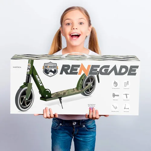 Miniatura 7 de Hurtle Renegade Kick Scooter for Kids, Teenagers & Adults - 2-Wheel Folding Scooter with Adjustable T-Bar Handlebar - Alloy Anti-Slip Deck Camouflaje