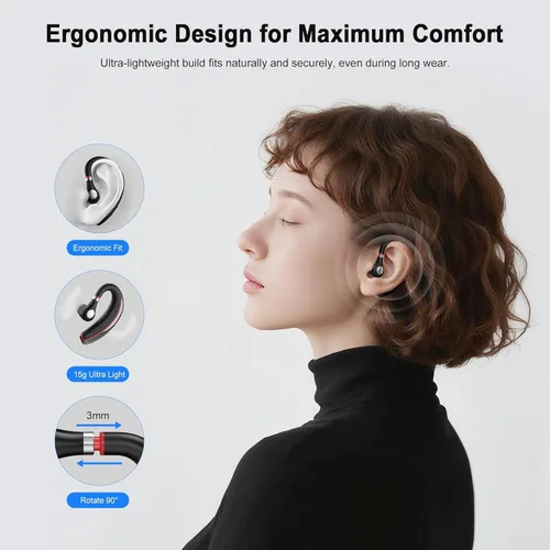 Miniatura 4 de SneKa Auriculares Bluetooth, auricular Bluetooth inalámbrico con funda de carga de 500 mAh, tiempo de conversación de 72 horas y para teléfonos