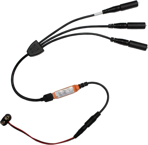 Miniatura 2 de Kit de luz de llama parpadeante de tres cabezales ámbar naranja rojo LED para efectos especiales iluminación funciona